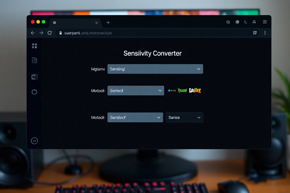 AimSync converter interface showing real-time eDPI calculation and FOV adjustment sliders